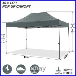 10'x15' Pop-Up Canopy Tent Heavy Duty Outdoor Gazebo with Removable Sidewalls
