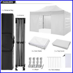 10'x15' Pop-Up Canopy Tent Heavy Duty Outdoor Gazebo with Removable Sidewalls