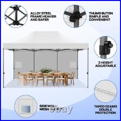 10'x15' Pop-Up Canopy Tent Heavy Duty Outdoor Gazebo with Removable Sidewalls