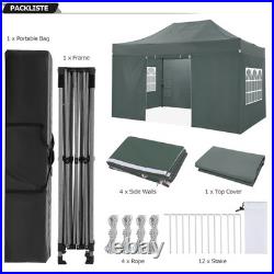 10'x15' Pop-Up Canopy Tent Heavy Duty Outdoor Gazebo with Removable Sidewalls