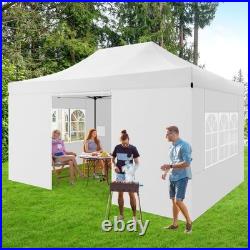 10'x15' Pop-Up Canopy Tent Heavy Duty Outdoor Gazebo with Removable Sidewalls