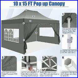 10'x15' Pop up Canopy Heavy Duty Gazebo Instant Commercial Tent with Sandbags