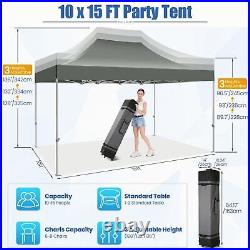 10'x15' Pop up Canopy Heavy Duty Gazebo Instant Commercial Tent with Sandbags