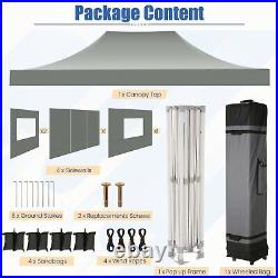 10'x15' Pop up Canopy Heavy Duty Gazebo Instant Commercial Tent with Sandbags