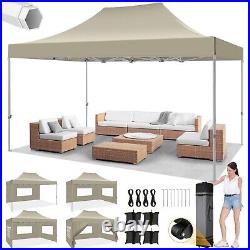 10'x15' Pop up Canopy Heavy Duty Gazebo Instant Commercial Tent with Sidewalls