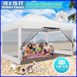 10'x15' Pop up Canopy Heavy Duty Outdoor Party Shelter Enclosed Waterproof Tent