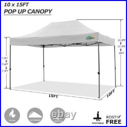 10'x15' Pop up Canopy Party Tent Heavy Duty Waterproof UPF 50+ Commercial Gazebo