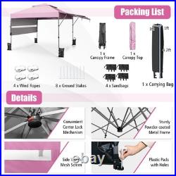 10'x17.6' Outdoor Instant Pop-up Canopy Tent Dual Half Awnings Adjust Patio Pink 10'x17.6' Outdoor Instant Pop-up Canopy Tent Dual Half Awnings Adjust Patio Pink