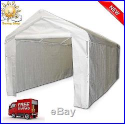 10'x20' Auto Shelter Portable Garage Shed Canopy Carport Heavy Duty White Cover