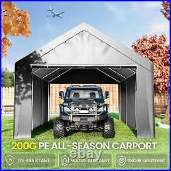 10'x20' Carport Heavy Duty Canopy Tent Garage Shed with4 Roll-up Windows&2 Doors