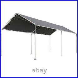 10'x20' Carport Heavy Duty Galvanized Car Canopy with Steel Frame Grey for Car