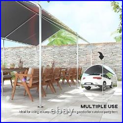 10'x20' Carport Heavy Duty Galvanized Car Canopy with Steel Frame Grey for Car