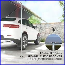 10'x20' Carport Heavy Duty Galvanized Car Canopy with Steel Frame Grey for Car