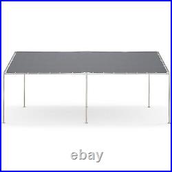 10'x20' Carport Heavy Duty Galvanized Car Canopy with Steel Frame Grey for Car