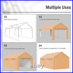 10'x20' Carport Outdoor Carport Heavy Duty Car Shelter Garage Car Tent Canopy