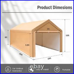 10'x20' Carport Outdoor Carport Heavy Duty Car Shelter Garage Car Tent Canopy