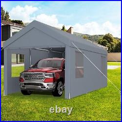 10'x20' Carport Portable Garage Car Canopy with Roll-up Doors Ventilated Windows