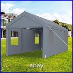 10'x20' Carport Portable Garage Car Canopy with Roll-up Doors Ventilated Windows