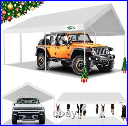 10'x20' Carport with Sidewalls&2 Doors, Heavy Duty Canopy Party Tent Garage Shed #