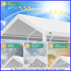 10'x20' Carport with Sidewalls&2 Doors, Heavy Duty Canopy Party Tent Garage Shed #