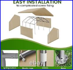 10'x20' Carport with2 Sidewalls&2 Doors, Heavy Duty Canopy Party Tent Shed Garage