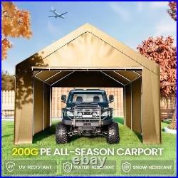 10'x20' Carport with2 Sidewalls&2 Doors, Heavy Duty Canopy Party Tent Shed Garage