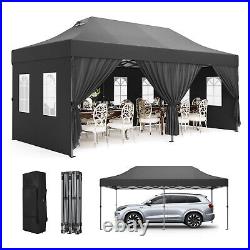 10'x20' Commercial Pop UP Canopy Party Tent Folding Waterproof with 6 Sidewalls