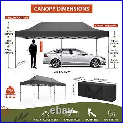 10'x20' Commercial Pop UP Canopy Party Tent Folding Waterproof with 6 Sidewalls