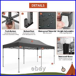 10'x20' Commercial Pop UP Canopy Party Tent Folding Waterproof with 6 Sidewalls