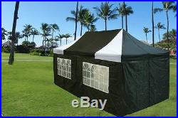 10'x20' Enclosed Pop Up Canopy Party Folding Tent Gazebo Black White E Model