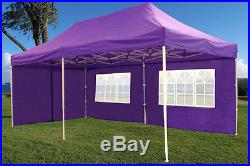 10'x20' Enclosed Pop Up Canopy Party Folding Tent Gazebo Purple E Model