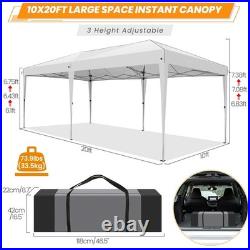 10'x20' Ez Pop up Canopy Waterproof Party Garden Gazebo Commercial Market Tent