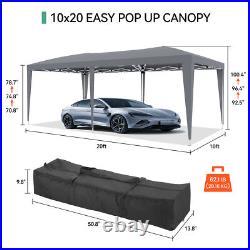 10'x20' Grey Waterproof Canopy Outdoor Tents for Parties Event Camping Wedding