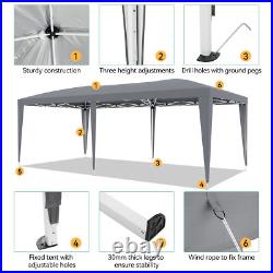 10'x20' Grey Waterproof Canopy Outdoor Tents for Parties Event Camping Wedding