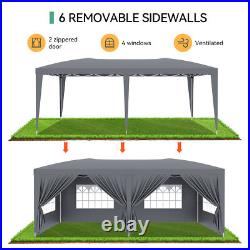 10'x20' Grey Waterproof Canopy Outdoor Tents for Parties Event Camping Wedding