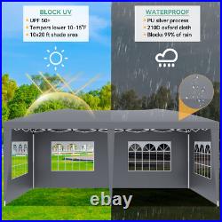 10'x20' Grey Waterproof Canopy Outdoor Tents for Parties Event Camping Wedding