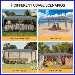 10'x20' Grey Waterproof Canopy Outdoor Tents for Parties Event Camping Wedding