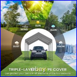 10'x20' Heavy Duty Carport, 4 Height Adjustable Carport Garage Tent Shelter