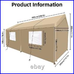 10'x20' Heavy Duty Carport Canopy Carport Shelter Outdoor Portable Garage Tent