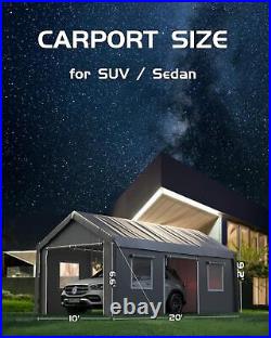 10'x20' Heavy Duty Carport Canopy Portable Garage Storage Shed Party Tent 4 Door