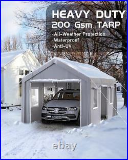 10'x20' Heavy Duty Carport Canopy Portable Garage Storage Shed Party Tent 4 Door