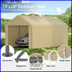 10'x20' Heavy Duty Carport with All-Season Tarp Portable Canopy For Car, Truck