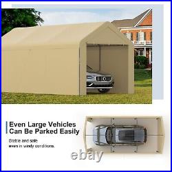 10'x20' Heavy Duty Carport with All-Season Tarp Portable Canopy For Car, Truck