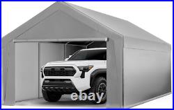 10'x20' Heavy Duty Carport with2 doors&Sidewalls, Portable Garage Tent Car Canopy
