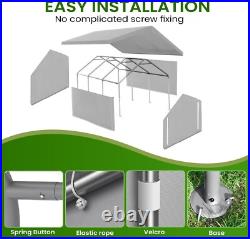 10'x20' Heavy Duty Carport with2 doors&Sidewalls, Portable Garage Tent Car Canopy