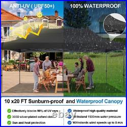 10'x20' Heavy Duty Pop up Canopy Tent Waterproof Outdoor Wedding Party Gazebo