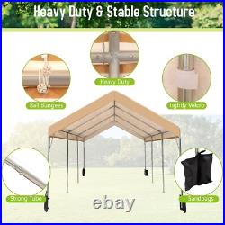 10'x20' Outdoor Carport Canopy Heavy Duty Carport Portable Boat Shelter Car Tent