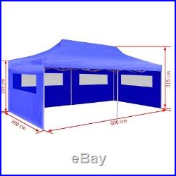 10'x20' Outdoor Foldable Gazebo Pop Up Party Tent Garden Canopy Cream/Blue