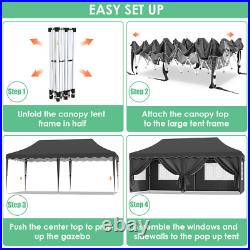 10'x20' Pop UP Wedding Party Tent Waterproof Gazebo Canopy Heavy Duty Outdoor