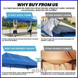 10'x20' Pop Up Canopy Heavy Duty Commercial Gazebo Outdoor Tent with Roller Bag